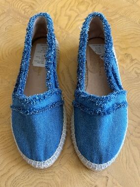 Saks Fifth Avenue Blue Denim Espadrilles Size 5 Made in Spain